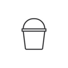 Bucket outline icon. linear style sign for mobile concept and web design. Pail line vector icon. Symbol, logo illustration. Pixel perfect vector graphics