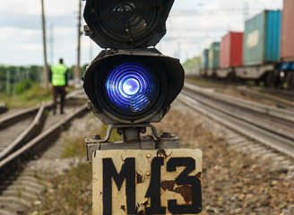 railway traffic light at the station