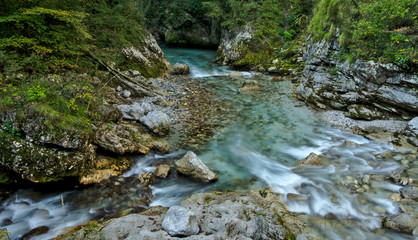 Naklejka na ściany i meble Scenic landscape in Tolmin gorge in Slovenia