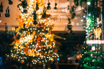 Christmas tree lights, not focus.
