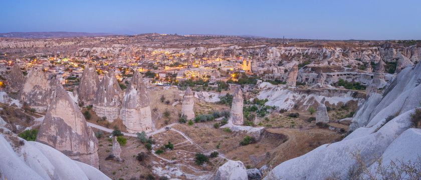 Panorama of Göreme at Dusk, Turkey