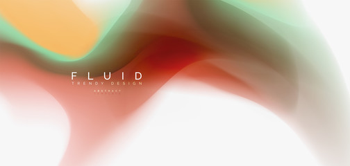 Color flowing wave, trendy liquid design template