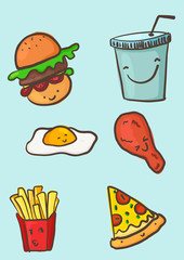 Junk food doodle illustrator