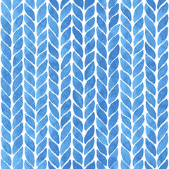 Hand painted background with braid lines in blue. Seamless vector pattern - 222917914