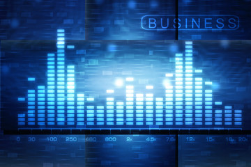 2d rendering Stock market online business concept. business Graph 