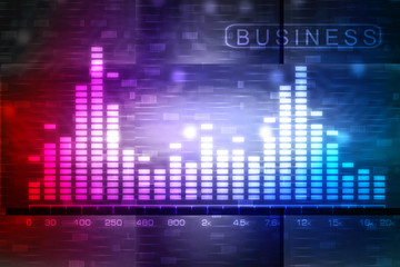 2d rendering Stock market online business concept. business Graph 