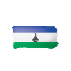 Lesotho flag, vector illustration on a white background.