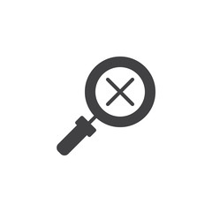 Search cancel vector icon. filled flat sign for mobile concept and web design. magnifying glass delete simple solid icon. Symbol, logo illustration. Pixel perfect vector graphics