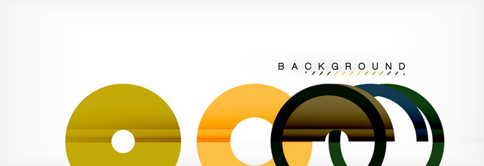 Colorful rings on grey background, modern geometric pattern design. Vector business or technology presentation design template, brochure or flyer pattern, or geometric web banner