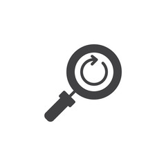 Refresh search vector icon. filled flat sign for mobile concept and web design. magnifying glass and reload arrow simple solid icon. Symbol, logo illustration. Pixel perfect vector graphics
