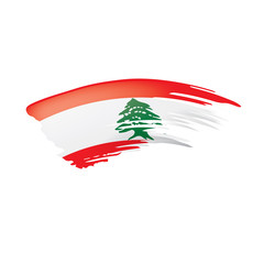 Lebanese flag, vector illustration on a white background.