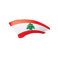 Lebanese flag, vector illustration on a white background.