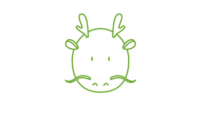 The line of green dragon doodle in vector