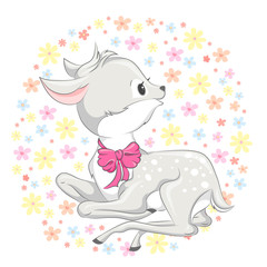 Animal illustration cute little deer