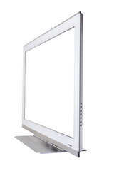 Stylish TV with an isolated screen on white background for text or images