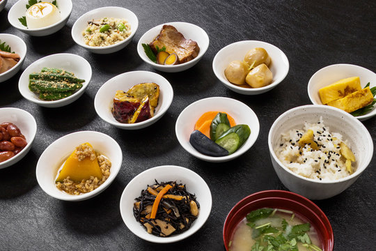 おかずいろいろ　Side dishes of rice japanese food