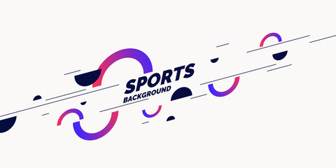 Abstract geometric background. Sportsposter with the flat figures.