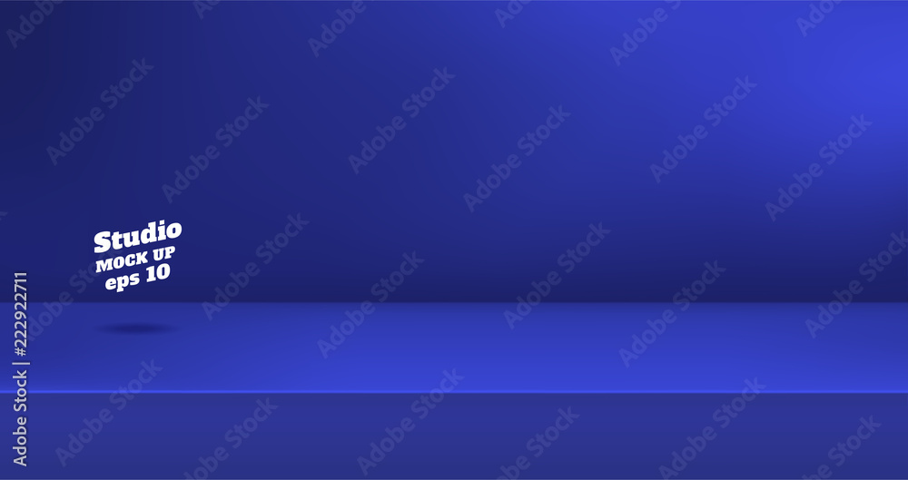 Aufkleber Vector,Empty vivid navy blue color studio table room background ,product display with copy space for display of content design.Banner for advertise product on website.