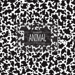 Leopard seamless pattern. White and black. Animal print. Vector background.