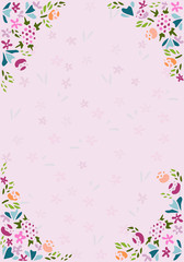 Vintage Floral border decoration vertical frame