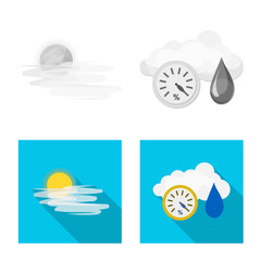 Vector illustration of weather and climate symbol. Collection of weather and cloud stock vector illustration.