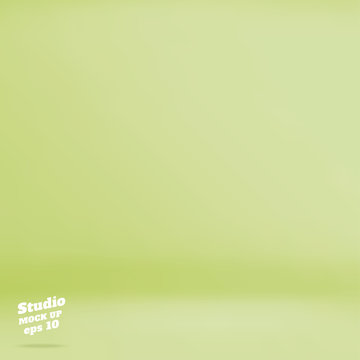 Vector Empty pastel green lime color studio room background ,Template mock up for display of product,Business backdrop.