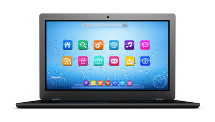 laptop computer single 3d illustration