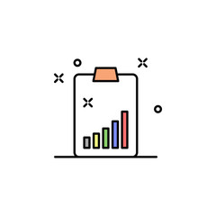 report on paper colored icon. Element of colored business chart icon for mobile concept and web apps. Colored report on paper icon can be used for web and mobile