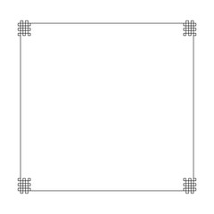 Vector Oriental Frame, Black Border Isolated, Ornament Template, Blank.
