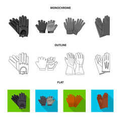 Fototapeta premium Vector design of glove and winter symbol. Set of glove and equipment stock symbol for web.