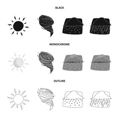 Vector design of weather and climate logo. Set of weather and cloud vector icon for stock.