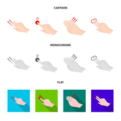 Vector design of touchscreen and hand icon. Collection of touchscreen and touch stock vector illustration.