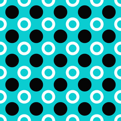 Simple seamless circle pattern background design - colored vector graphic