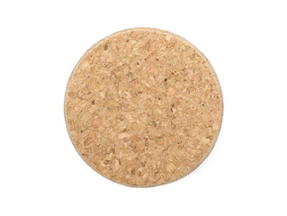 Cork isolated on white background and texture, top view