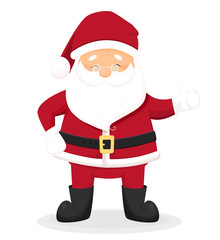 Funny cartoon Santa Claus with thumbs up
