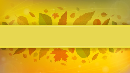 Obraz premium Autumn Background With Leaves Vector Illustration Template.