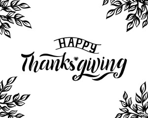 Vector illustration Happy thanksgiving lettering