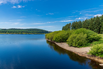 Fototapeta na wymiar View from the dam over the Alwen Reservoir, Conwy, Wales, UK
