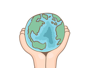 Save the earth and save the earth sign or poster for Green campaign or green event and Earth day for the world be a better world