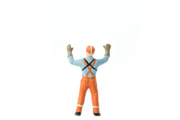 Fototapeta na wymiar Miniature people engineer worker construction concept