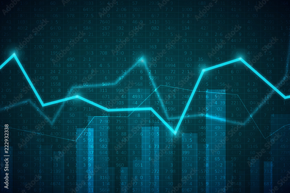 Fototapete abstract infographics visualization. big data code representation. futuristic network or business an