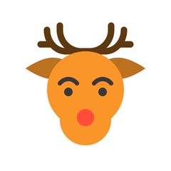 reindeer head,  Merry Christmas filled icon set