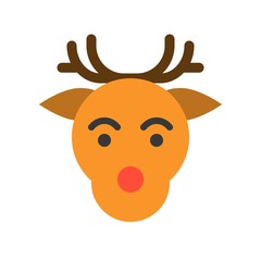 reindeer head,  Merry Christmas filled icon set
