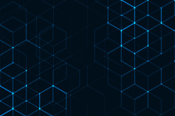 Abstract polygonal space. Background with connecting dots and lines. The concept illustration.