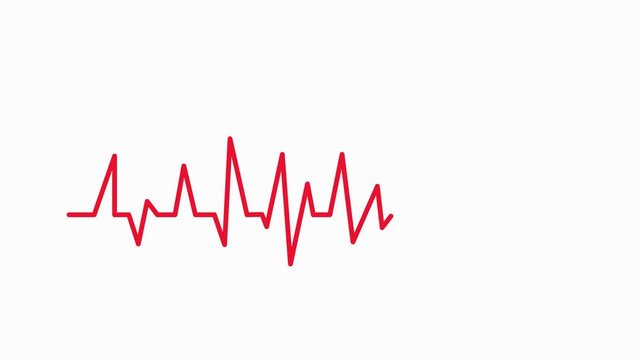 Animation heart cardiogram. In love. Animation on a transparent background with an alpha channel.