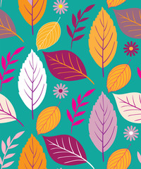 Autumn pattern leaves background