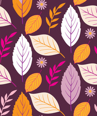 Fototapeta na wymiar Autumn pattern leaves background