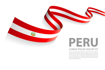 Vector Banner with Peru Flag colors - obrazy, fototapety, plakaty