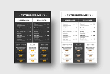 Fotobehang Vector template menu for cafes and restaurants blocks for the menu. © olegphotor
