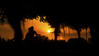 Beautiful silhouettes at sunset